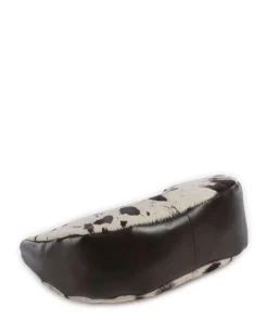 Helia Schultertasche Fell, fein genarbtes Rindsleder weiß/schwarz