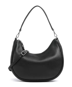 Helia Schultertasche genarbtes Rindsleder schwarz