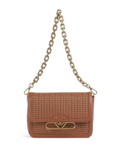 Hera Schultertasche Rindsleder, Lederimitat braun