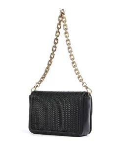 Hera Schultertasche Rindsleder, Lederimitat schwarz