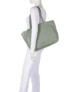 Hera Sheep Natural L Shopper Schafsleder graugrün