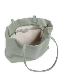 Hera Sheep Natural L Shopper Schafsleder graugrün