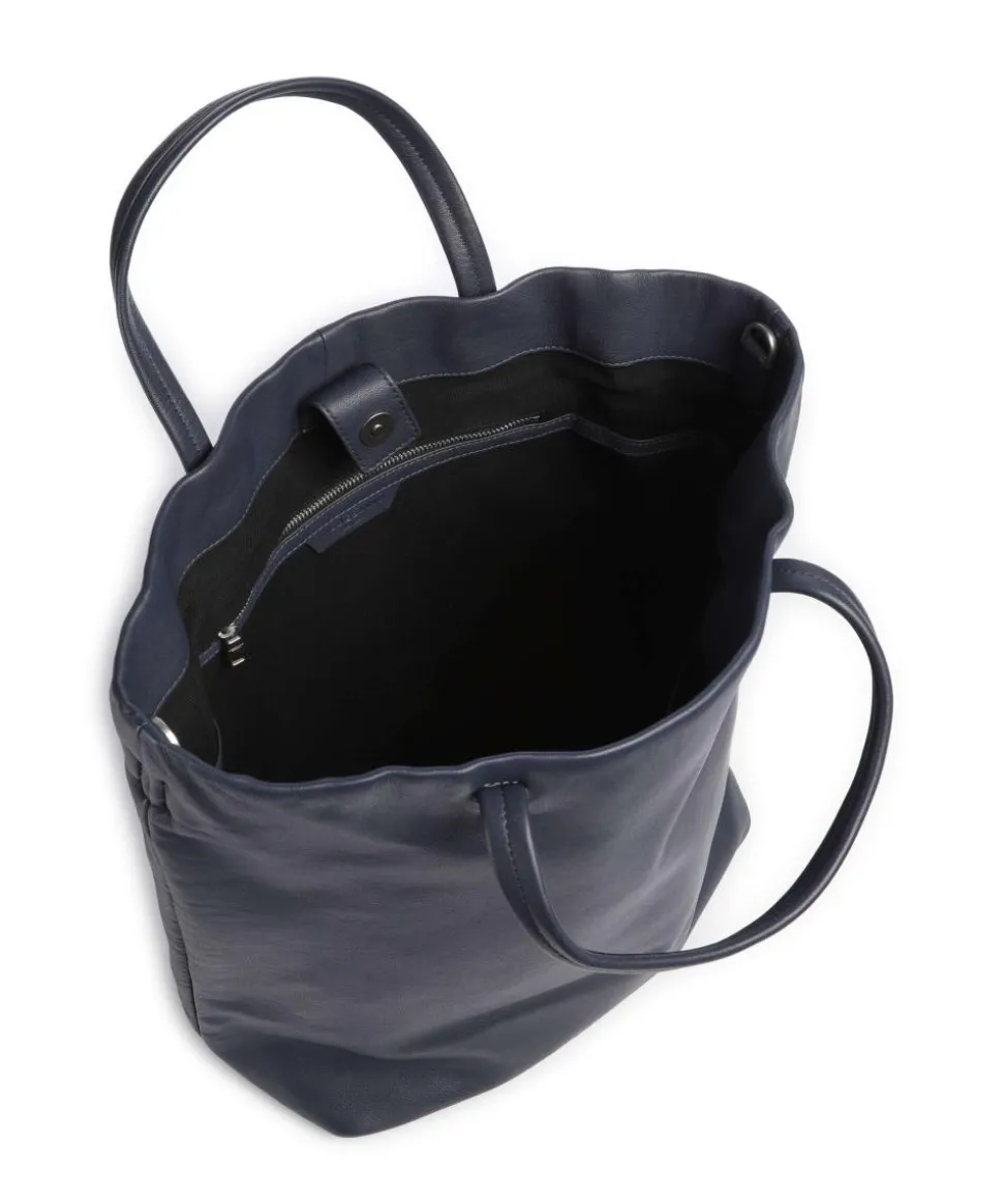 Hera Sheep Natural L Shopper Schafsleder dunkelblau