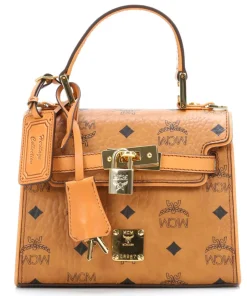 Heritage Line Handtasche Lederimitat cognac