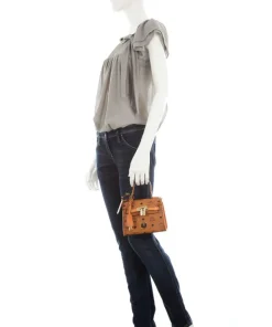 Heritage Line Handtasche Lederimitat cognac