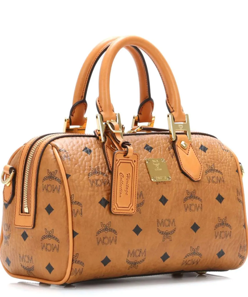 Heritage Line Handtasche Lederimitat cognac