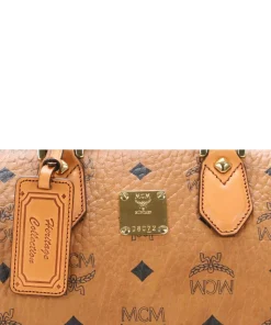 Heritage Line Handtasche Lederimitat cognac