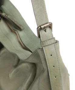 Herzweg 2 Beuteltasche genarbtes Leder grün