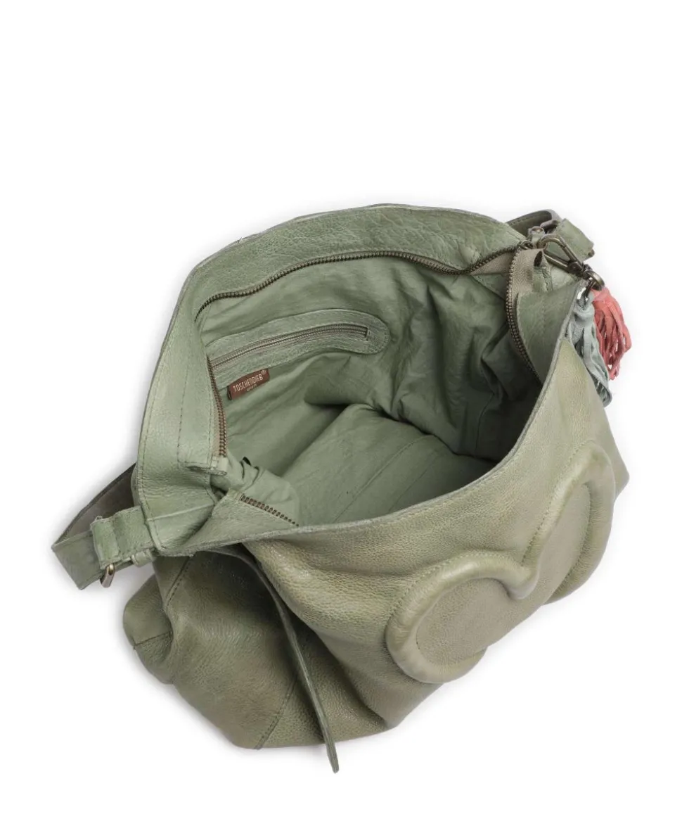 Herzweg 2 Beuteltasche genarbtes Leder grün