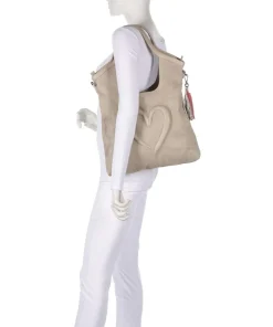 Herzweg 6 Shopper genarbtes Leder beige