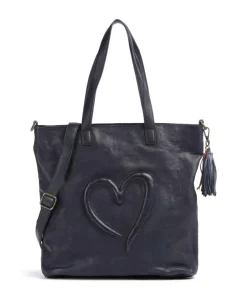 Herzweg 1 Shopper genarbtes Leder navy
