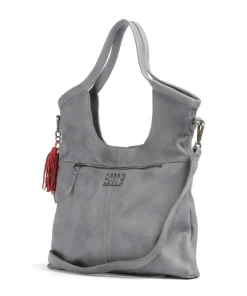 Herzweg 6 Shopper genarbtes Leder grau