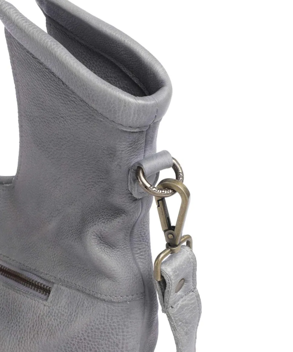 Herzweg 6 Shopper genarbtes Leder grau