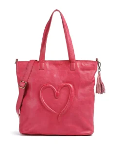 Herzweg 1 Shopper genarbtes Leder pink