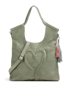 Herzweg 6 Shopper genarbtes Leder grün