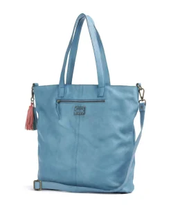 Herzweg 1 Shopper genarbtes Leder hellblau