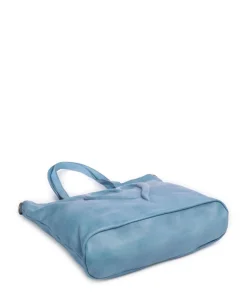 Herzweg 1 Shopper genarbtes Leder hellblau