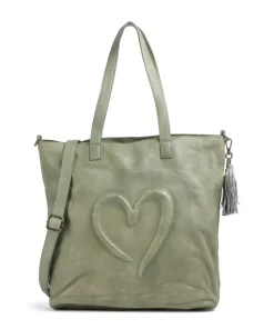 Herzweg 1 Shopper genarbtes Leder grün