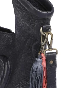 Herzweg 6 Shopper genarbtes Leder navy