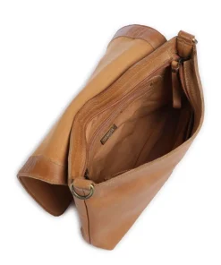 Herzweg 3 Umhängetasche genarbtes Leder braun