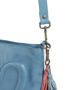 Herzweg 4 Umhängetasche genarbtes Leder navy