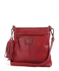 Herzweg 4 Umhängetasche genarbtes Leder rot