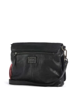 Herzweg 3 Umhängetasche genarbtes Leder schwarz