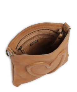 Herzweg 4 Umhängetasche genarbtes Leder braun