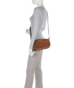 Hey You Rock Umhängetasche genarbtes Leder, aufgerautes Leder karamellbraun