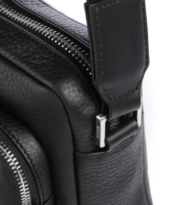 Highway Umhängetasche genarbtes Rindsleder schwarz