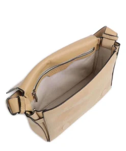 Hilla Nubuk S Umhängetasche aufgerautes Rindsleder beige