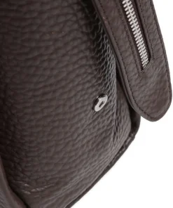 Hirsch Adelina Beuteltasche genarbtes Leder dunkelbraun