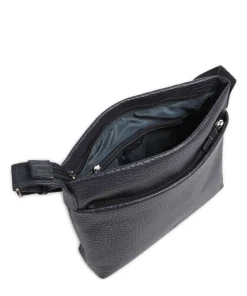 Hirsch Bristol Umhängetasche genarbtes Leder navy