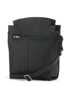 Hirsch Darlene Umhängetasche genarbtes Leder schwarz