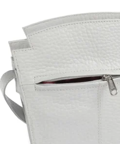 Hirsch Darlene Umhängetasche genarbtes Leder hellgrau