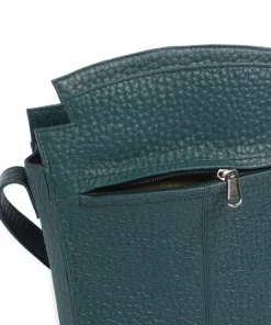 Hirsch Darlene Umhängetasche genarbtes Leder petrol