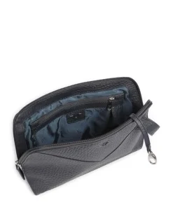 Hirsch Fietke Umhängetasche genarbtes Leder dunkelblau