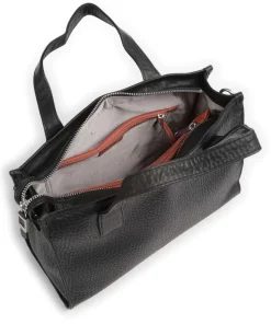 Hirsch Gabrielle Handtasche genarbtes Leder schwarz
