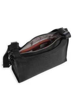 Hirsch Gunilla Umhängetasche genarbtes Leder schwarz