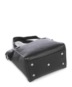 Hirsch Handtasche genarbtes Leder schwarz
