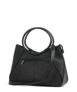 Hirsch Ilona Handtasche genarbtes Rindsleder schwarz