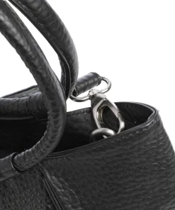 Hirsch Ilona Handtasche genarbtes Rindsleder schwarz