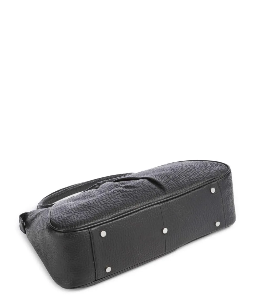 Hirsch Ilona Handtasche genarbtes Rindsleder schwarz