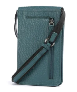 Hirsch Magda Handytasche genarbtes Leder petrol