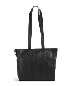 Hirsch Mandira Schultertasche genarbtes Leder schwarz