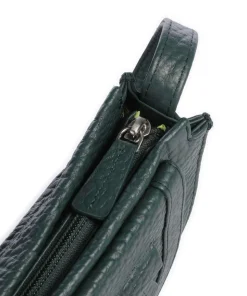 Hirsch Marina Umhängetasche genarbtes Leder grün