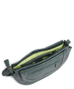 Hirsch Marina Umhängetasche genarbtes Leder grün