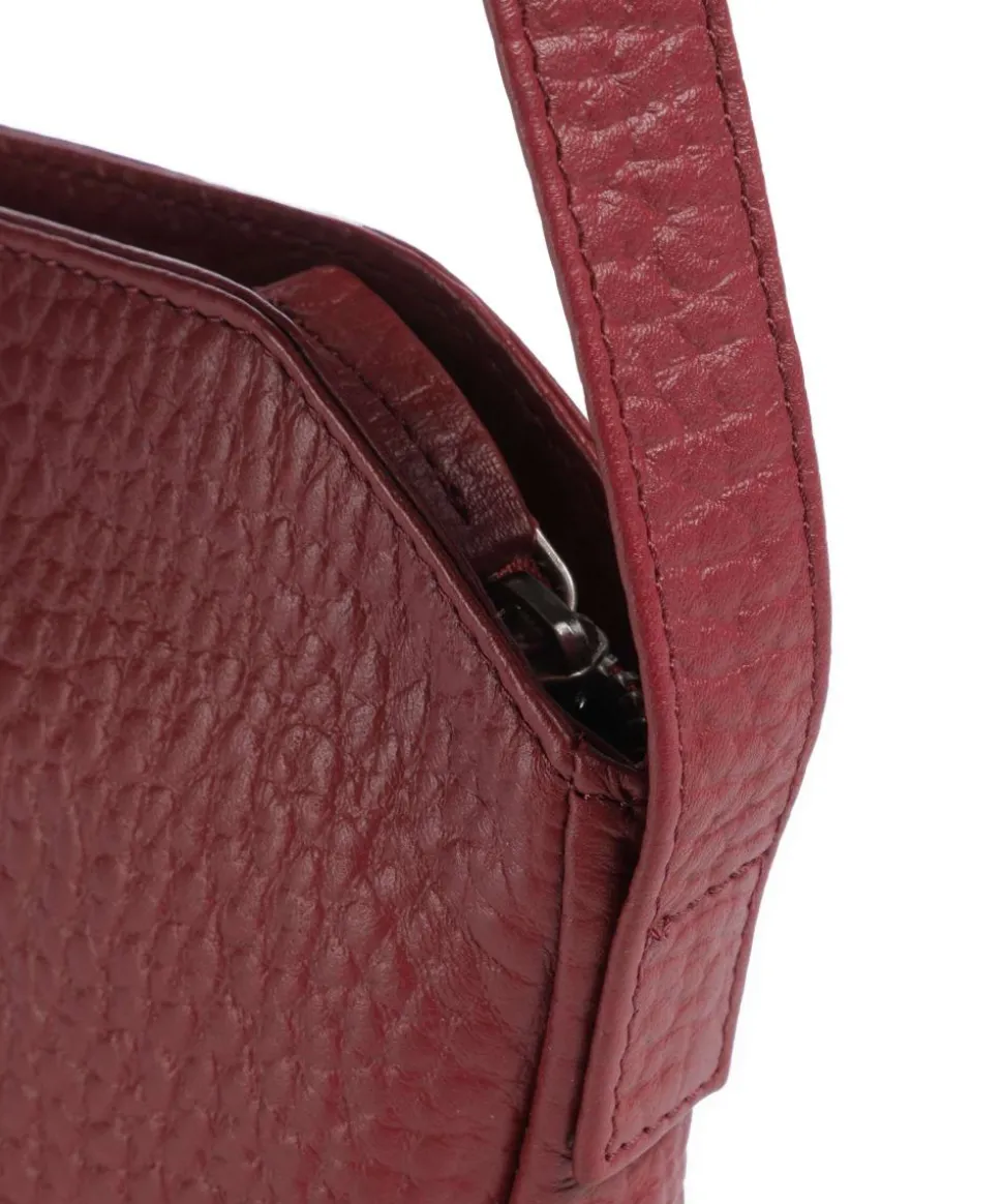 Hirsch Orania Umhängetasche genarbtes Leder rot