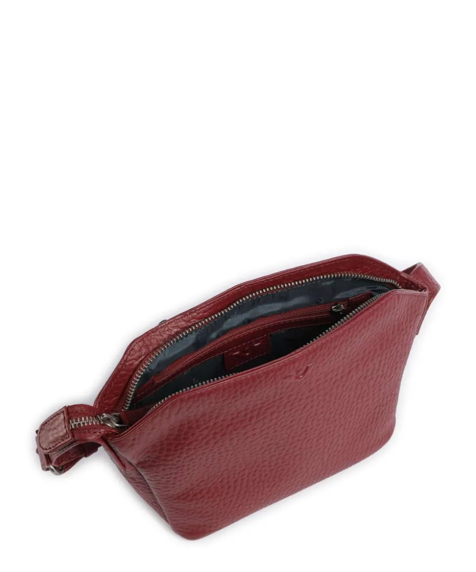 Hirsch Orania Umhängetasche genarbtes Leder rot
