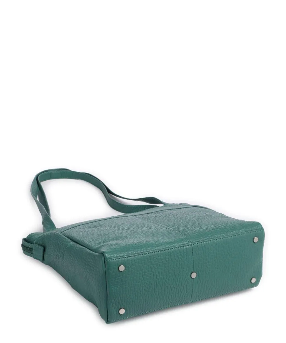 Hirsch Quila Schultertasche genarbtes Leder grün